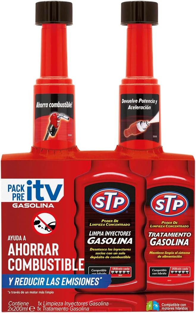 Pack Pre-ITV Gasolina STP – Limpia Inyectores + Tratamiento Gasolina 200 ml