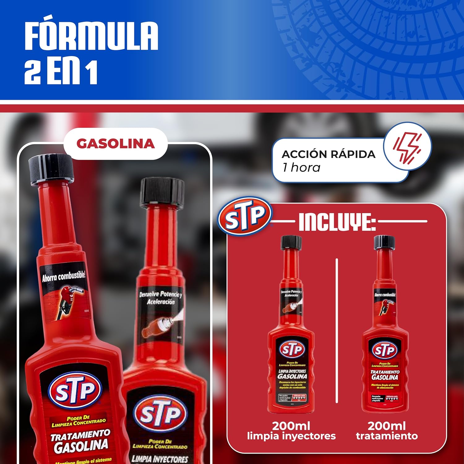 Pack Pre-ITV Gasolina STP – Limpia Inyectores + Tratamiento Gasolina 200 ml